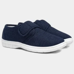 Broderick Mens Navy Easy Fasten Canvas*Hobos Discount