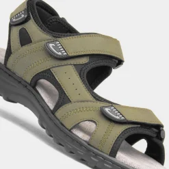 Edmund Mens Khaki Easy Fasten Sandal*Hobos Fashion