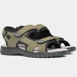 Edmund Mens Khaki Easy Fasten Sandal*Hobos Fashion