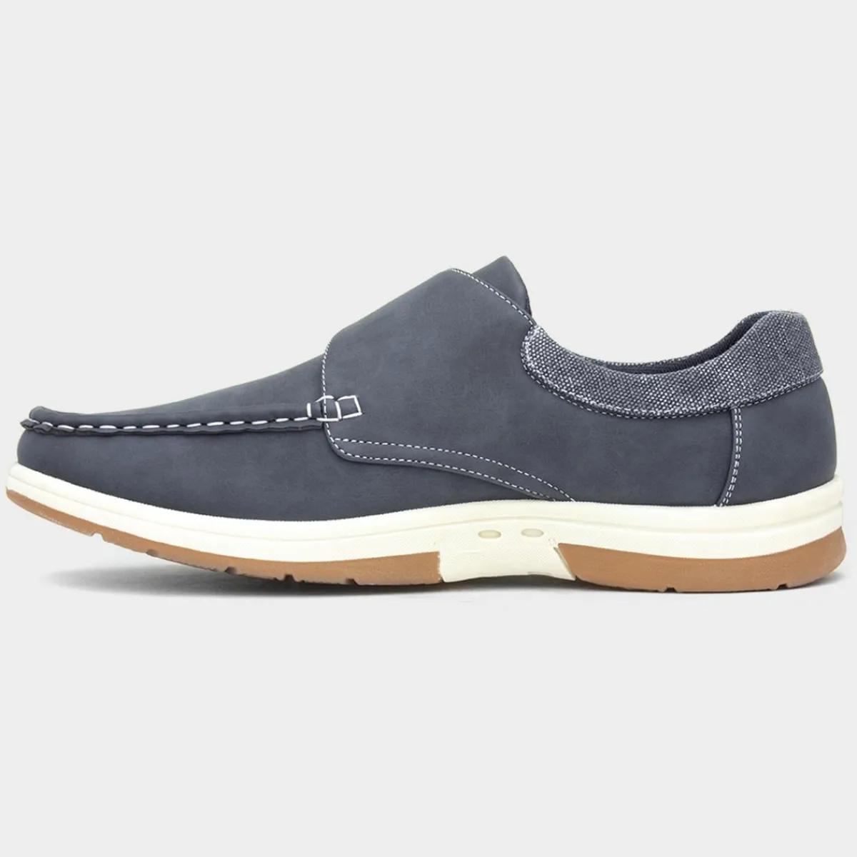 Elton Mens Blue Easy Fasten Casual Shoe*Hobos Clearance