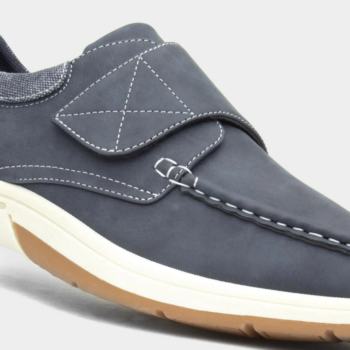 Elton Mens Blue Easy Fasten Casual Shoe*Hobos Clearance