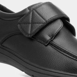 Ezra Mens Black Easy Fasten Shoe*Hobos Hot