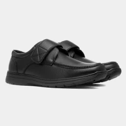 Ezra Mens Black Easy Fasten Shoe*Hobos Hot