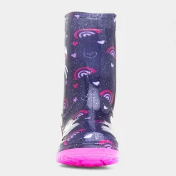 Hurricane Girl's Blue Glitter Unicorn Welly*shoezone Fashion