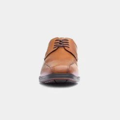 Brandon Mens Tan Leather Shoe*Hush Puppies Best