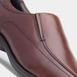 Brody Mens Chocolate Leather Shoe*Hush Puppies Clearance