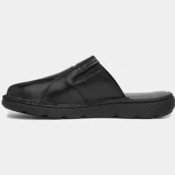 Carson Mens Black Mule Leather Sandal*Hush Puppies Hot
