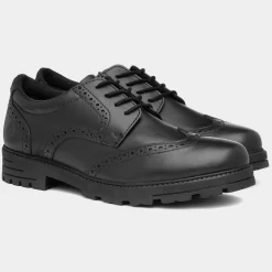 Darcy Girls Black Leather Brogue*Hush Puppies Sale