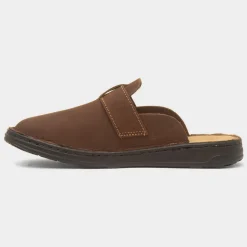 Edward Mens Brown Leather Mule Sandal*Hush Puppies Best