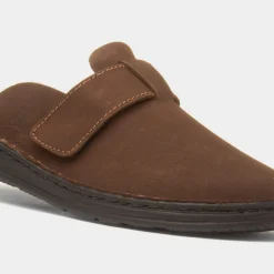 Edward Mens Brown Leather Mule Sandal*Hush Puppies Best