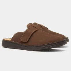 Edward Mens Brown Leather Mule Sandal*Hush Puppies Best