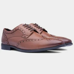 Elliot Mens Tan Leather Brogue Shoe*Hush Puppies Sale