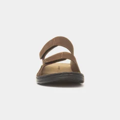 Eugene Mens Brown Leather Mule Sandal*Hush Puppies New