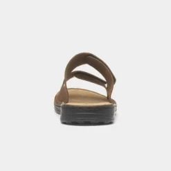 Eugene Mens Brown Leather Mule Sandal*Hush Puppies New