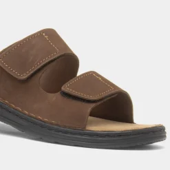 Eugene Mens Brown Leather Mule Sandal*Hush Puppies New
