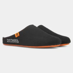 Good Mens Black Mule Slipper*Hush Puppies Discount
