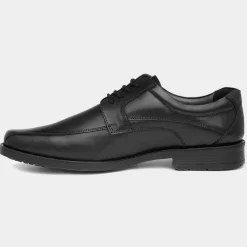 Hackney Mens Black Leather Shoe*Hush Puppies Best