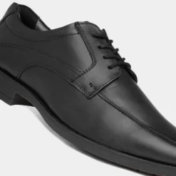 Hackney Mens Black Leather Shoe*Hush Puppies Best