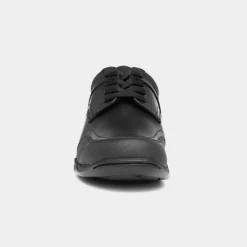 Harvey Kids Black Leather Shoe*Hush Puppies Clearance