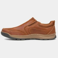 Jasper Mens Tan Leather Slip On Shoe*Hush Puppies Sale