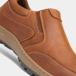 Jasper Mens Tan Leather Slip On Shoe*Hush Puppies Sale
