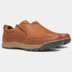 Jasper Mens Tan Leather Slip On Shoe*Hush Puppies Sale
