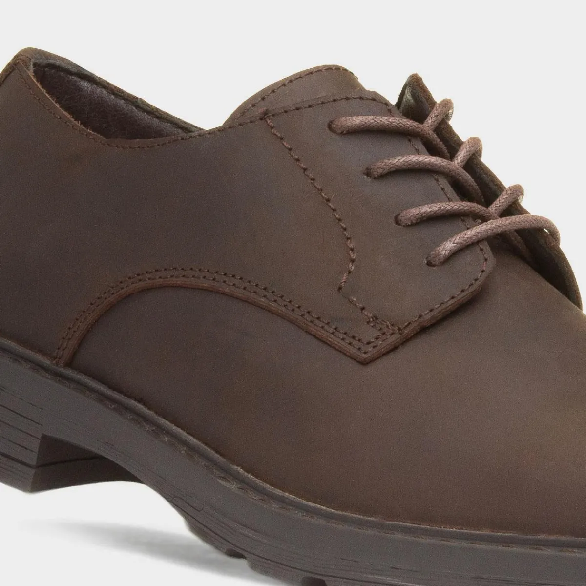 Jerry Mens Brown Leather Casual Shoe*Hush Puppies Best