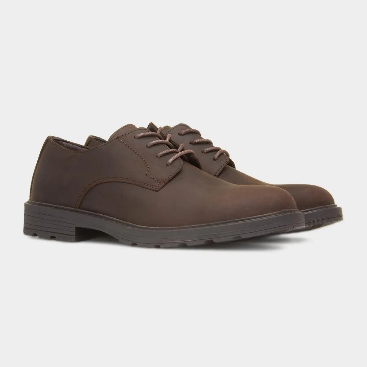 Jerry Mens Brown Leather Casual Shoe*Hush Puppies Best