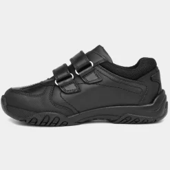 Jezza Boys Black Leather Shoe*Hush Puppies Outlet