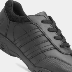 Jezza Snr Boys Black School Shoe*Hush Puppies Sale