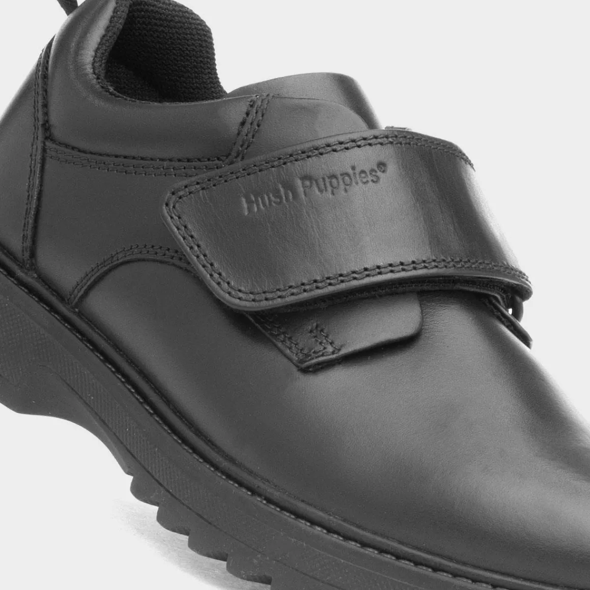 Kansas Boys Black Leather Shoe*Hush Puppies Sale