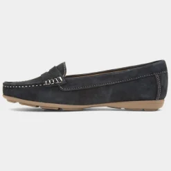 Margot Womens Navy Leather Loafer*Hush Puppies Best
