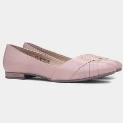 Marley Womens Blush Leather Ballerina*Hush Puppies Fashion