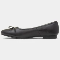 Naomi Womens Black Leather Ballerina*Hush Puppies Discount