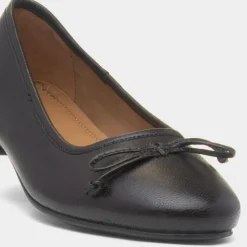Naomi Womens Black Leather Ballerina*Hush Puppies Discount