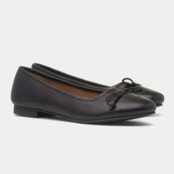 Naomi Womens Black Leather Ballerina*Hush Puppies Discount