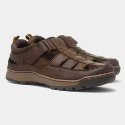Rucker Mens Leather Sandal*Hush Puppies New