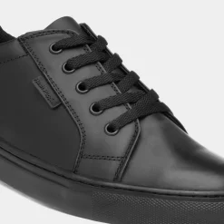 Sam Boys' Black Leather Shoe*Hush Puppies Outlet