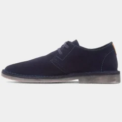 Scout Mens Navy Leather Shoe*Hush Puppies Discount