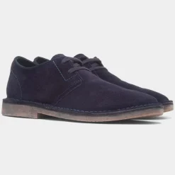 Scout Mens Navy Leather Shoe*Hush Puppies Discount
