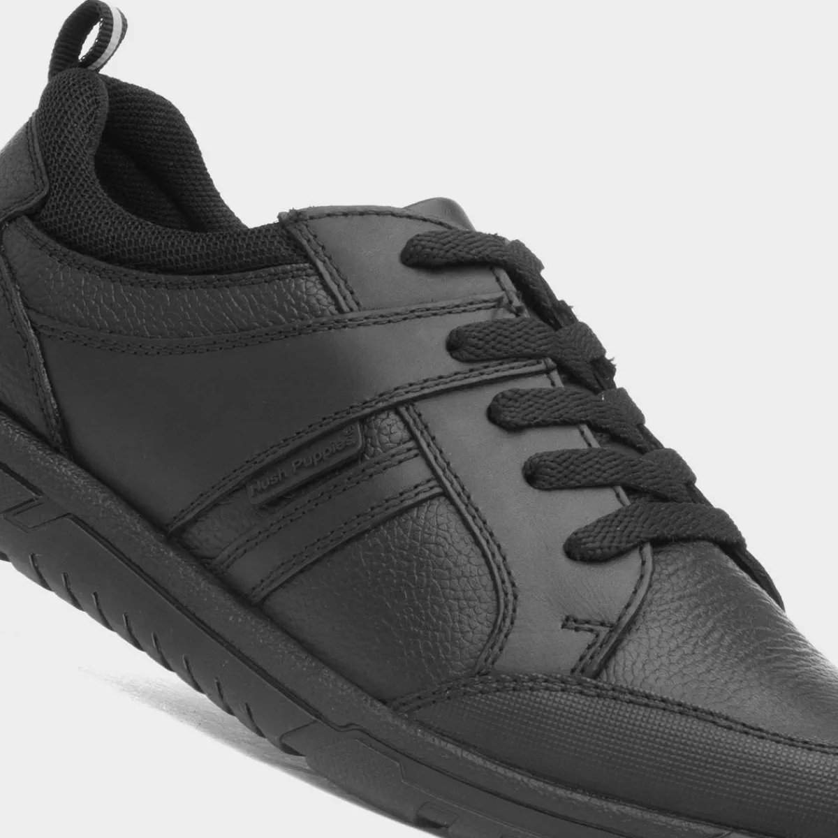 Steven Snr Boys Black Shoe Sizes 3-6*Hush Puppies Online