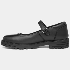 Talisman Girls Black Leather Shoe*Hush Puppies Fashion