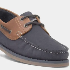 Wilson Mens Navy Leather Boat Shoe*Hush Puppies Best