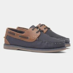 Wilson Mens Navy Leather Boat Shoe*Hush Puppies Best