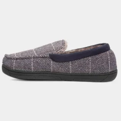 Aaron Mens Navy Moccasin Slipper*Jo & Joe Clearance