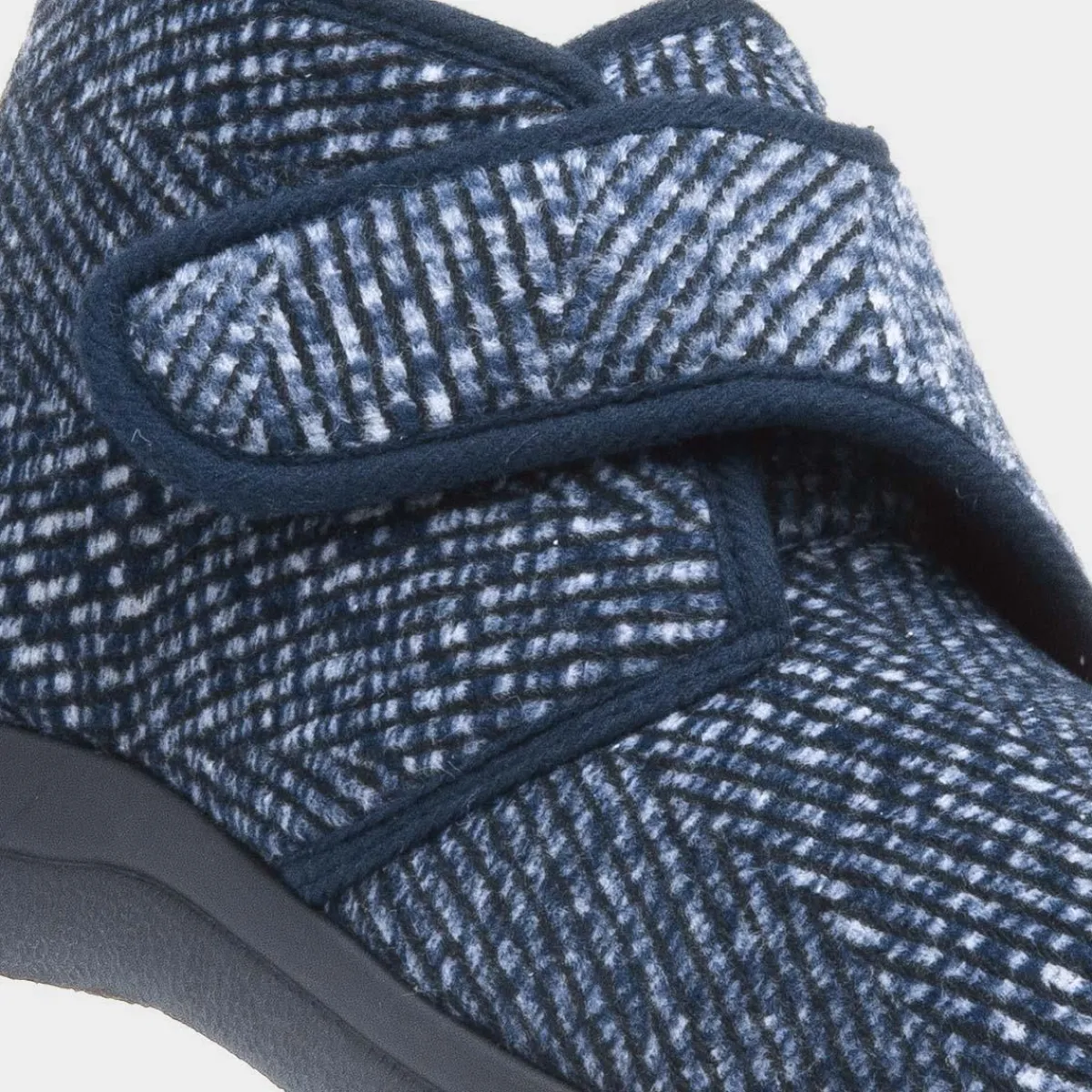 Bob Mens Navy Easy Fasten Bootie Slipper*Jo & Joe Sale