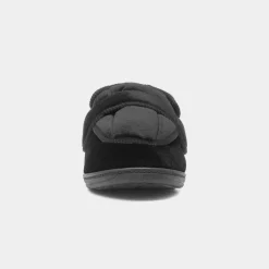 Declan Mens Black Wider Fit Slipper*Jo & Joe Outlet