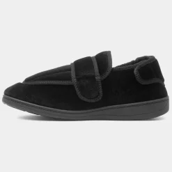 Declan Mens Black Wider Fit Slipper*Jo & Joe Outlet