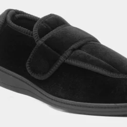 Declan Mens Black Wider Fit Slipper*Jo & Joe Outlet
