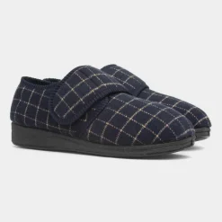 Dennis Mens Navy Wider Fit Slipper*Jo & Joe New